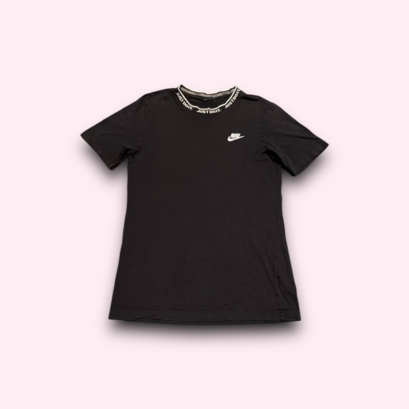 Nike Men’s Small Black Short Sleeve Logo Tee Branded Collar T-shirt - Picture 2 of 4